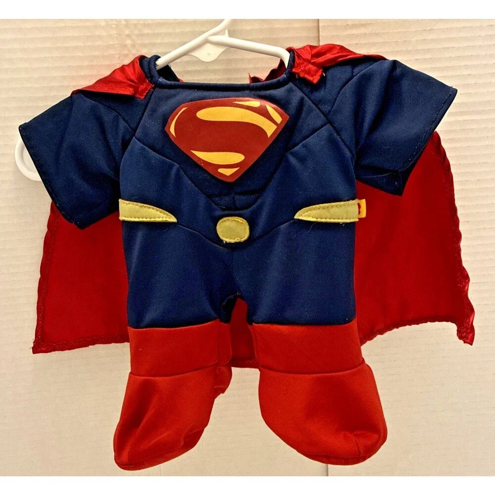 Build-A-Bear Superman Man of Steel Costume Suit & Cape DC Comics Logo Outfit BAB